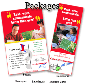 posters, brochures, business cards, bookmarks Packages